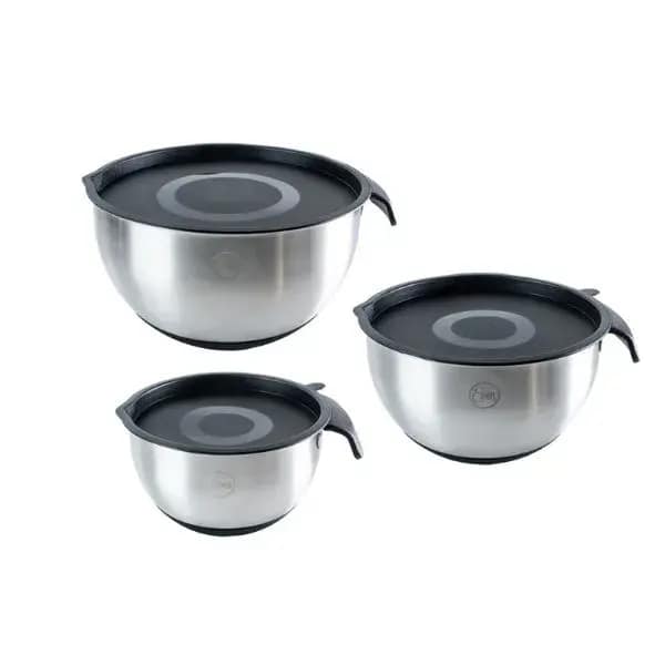 Bowls de acero set x3 con tapa