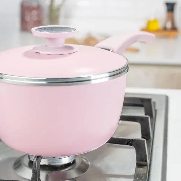 cacerola con mango 18cm rosa essen